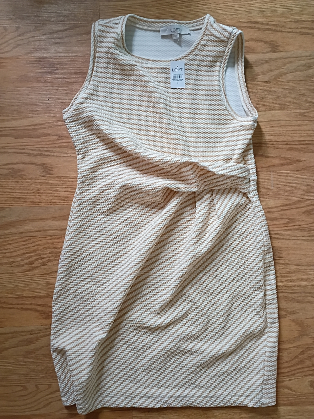 LOFT Cream Textured Sleeveless Mini Dress